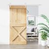 vidaXL Sliding Door with Hardware Set 90x210 cm Solid Wood Pine