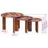 vidaXL Nesting Coffee Tables 3 pcs Multicolour Solid Reclaimed Wood