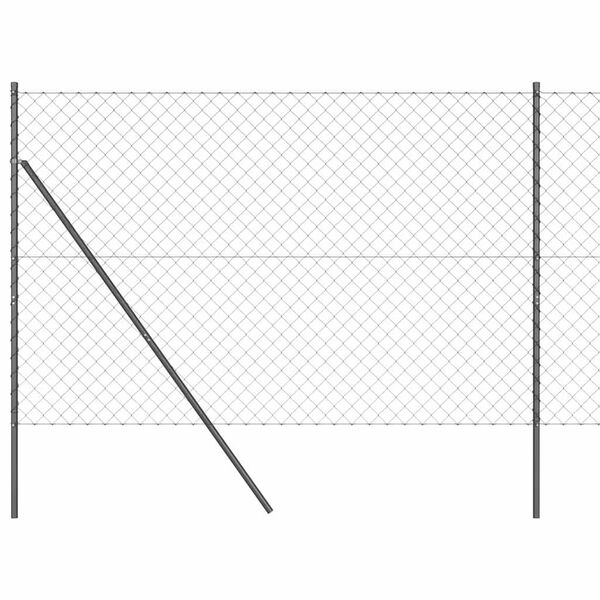 vidaXL Fence Post Grey 10 x 1.6 m (60 x 60 mm mesh) Steel and PVC