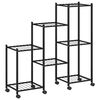 vidaXL Flower Stand | Black | Powder-coated iron | Medium | Adjustable Armrests