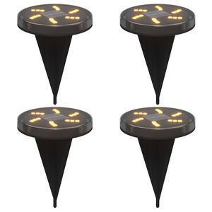 vidaXL Solar Ground Lights with Ground Spikes Outdoor 4 pcs Warm White