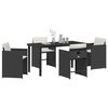 vidaXL Garden Dining Set 5 pcs Black Poly Rattan
