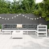 vidaXL 7 Piece Garden Sofa Set White Solid Wood Pine