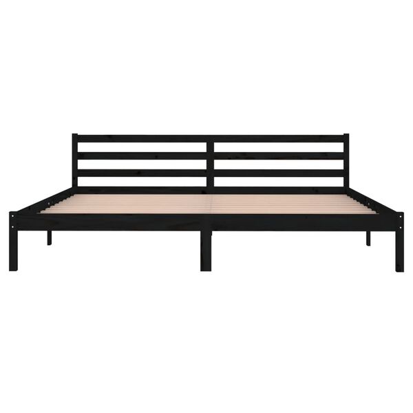 vidaXL Bed Frame without Mattress Solid Wood Pine 200x200cm Black