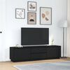 vidaXL TV Cabinet with LED Lights Black Oak 193.5x41x50 cm