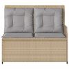vidaXL Garden Bench with Cushion Beige and Grey Poly Rattan