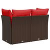 vidaXL Garden Sofa with Cushion Brown 124 x 62 x 69cm Poly Rattan