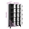 vidaXL Locker Cabinet Anthracite and White 90x40x180 cm Steel