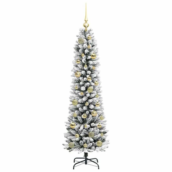 vidaXL Artificial Christmas Tree with 150 LEDs Green and white 150 cm