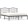 vidaXL Metal Bed Frame without Mattress with Headboard Black 183x213cm