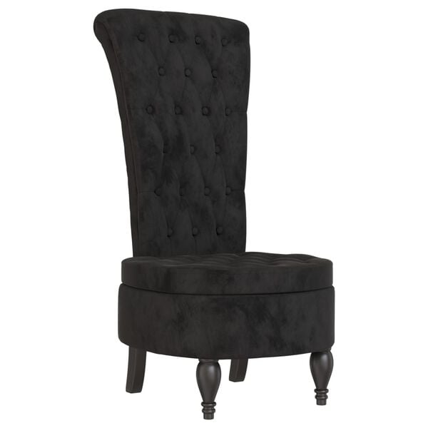 vidaXL High Back Chair Black Velvet Button Design