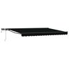 vidaXL Manual Awning Frame with LEDs Black and Anthracite 4 x 3 m