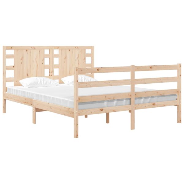 vidaXL Bed Frame without Mattress 120x190 cm Small Double Solid Wood Pine