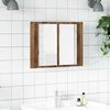 vidaXL LED Mirror Cabinet Old Wood 60x12x45 cm Engineered Wood