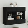 vidaXL TV Wall Cabinet with LED Lights Black 78.5x30x60.5 cm