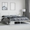 vidaXL Metal Bed Frame without Mattress with Headboard White 200x200cm