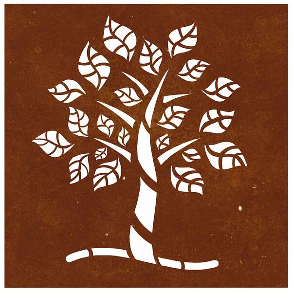 vidaXL Garden Wall Decoration 55x55 cm Corten Steel Tree Design