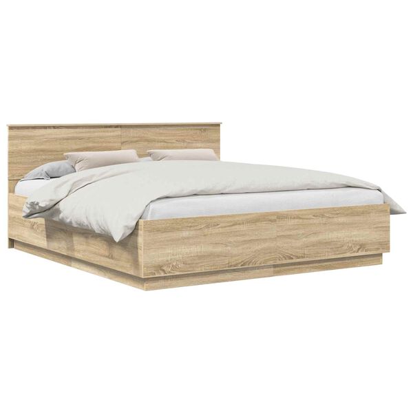 vidaXL Bed Frame Sonoma Oak 180 x 200 cm Engineered Wood