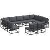 vidaXL Garden Sofa Set 11 pcs Black Aluminium