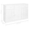 vidaXL Sideboard 3 Drawers White 113x35x73 cm Solid Pine Wood