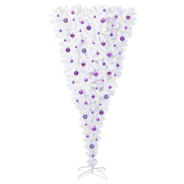 vidaXL Artificial Christmas Tree with Stand White 210 cm PVC and Steel