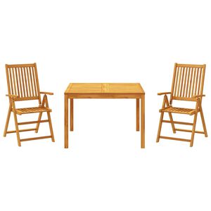 vidaXL 3 Piece Garden Dining Set Solid Wood Acacia