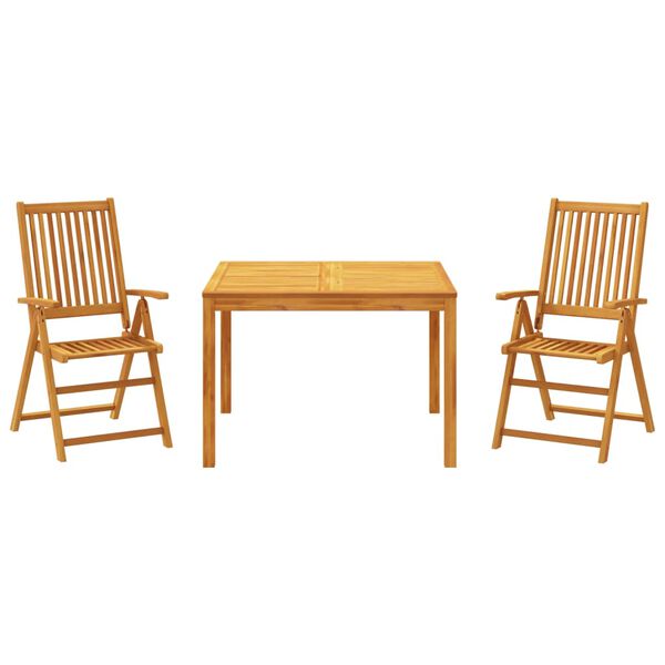 vidaXL 3 Piece Garden Dining Set Solid Wood Acacia
