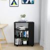 vidaXL Rolling Cabinet Black 60x35x75 cm Engineered Wood