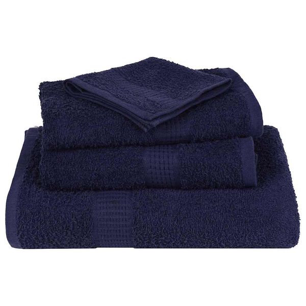 vidaXL Towels 4 pcs "FROGN" Navy Blue 100x200 cm 100% Cotton