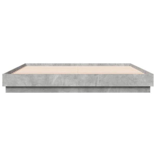 vidaXL Bed Frame without Mattress Concrete Grey 180x200 cm Super King