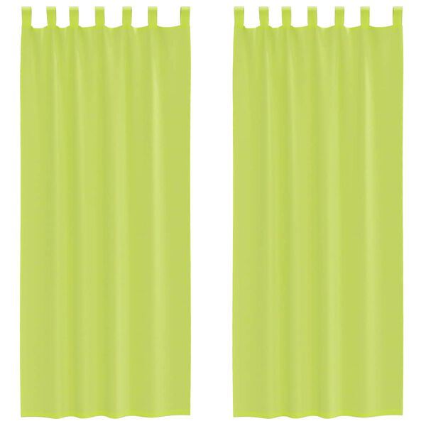 vidaXL Voile Curtains with Tab Top 2 pcs Apple Green