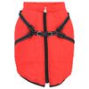 vidaXL Dog Coat with Harness Red 3XL Fleece and Polyester