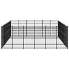 vidaXL Outdoor Dog Kennel Steel 44.24 m&sup2;