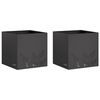 vidaXL Garden Planter 2 pcs Black 50 x 50 x 49 cm Cold-rolled Steel