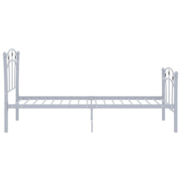 vidaXL Bed Frame without Mattress Grey Metal 90x200 cm