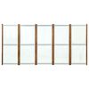 vidaXL 5-Panel Room Divider Cream White 350x170 cm