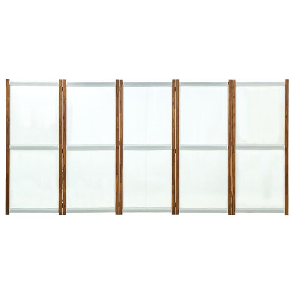vidaXL 5-Panel Room Divider Cream White 350x170 cm