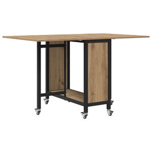 vidaXL Folding Dining Table with Castors 130 x 80 x 76.5 cm steel PB