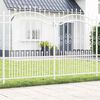 vidaXL Garden Fence White 240 x 190 cm Powder-coated steel