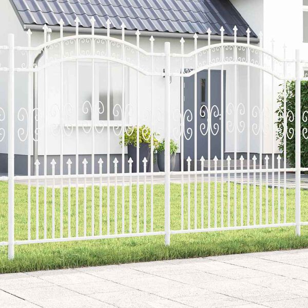 vidaXL Garden Fence White 240 x 190 cm Powder-coated steel