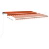 vidaXL Manual Retractable Awning with Posts 4x3.5 m Orange and Brown