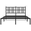 vidaXL Metal Bed Frame without Mattress with Headboard Black 120x190cm