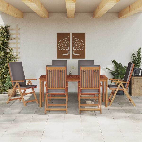 vidaXL Garden Chair 6 pcs Brown and Grey 57 x 71.5 x 104 cm