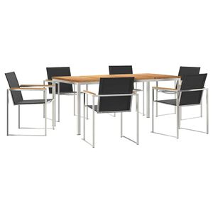 vidaXL Garden Dining Set 7 pcs Brown Solid Teak Wood