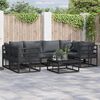 vidaXL Garden Sofa Set with Cushion 6 pcs Black Aluminium