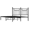 vidaXL Metal Bed Frame without Mattress with Headboard Black 140x190cm