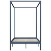 vidaXL Canopy Bed Frame without Mattress Grey Solid Wood 140x200 cm (283277+321989)