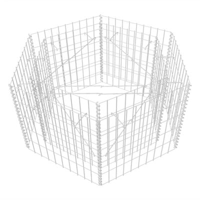 vidaXL Hexagonal Gabion Raised Bed 100x90x50 cm