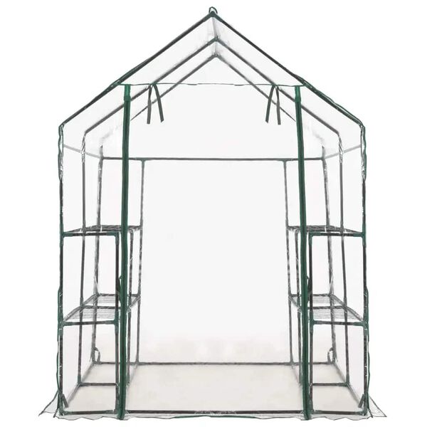 vidaXL Greenhouse with 8 Shelves 143x143x195 cm