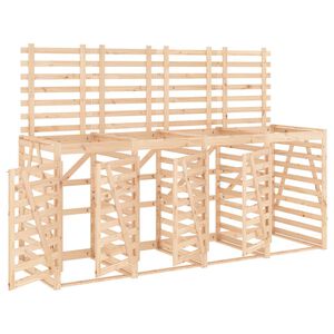 vidaXL Quadruple Wheelie Bin Storage Solid Wood Pine